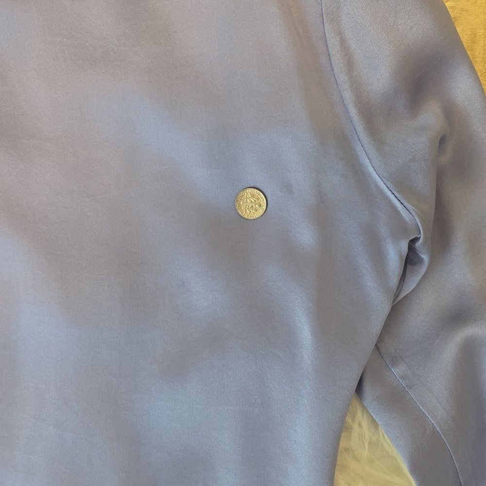 ANDRES Van Tisse Silk Blouse Size M - Picture 10 of 15